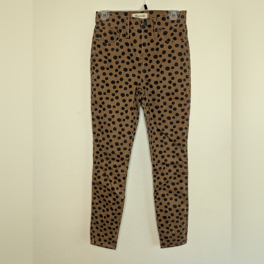 NWOT Madewell Women's 10" High Rise Skinny Polka Dot Jeans Size 26